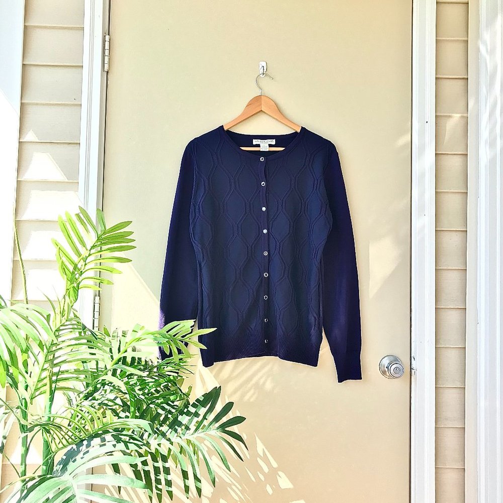 MELROSE CHIC New York Button Down Pattern Sweater